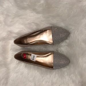 Material Girl Pointy Toe Glittery Flats